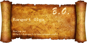 Bangert Olga névjegykártya